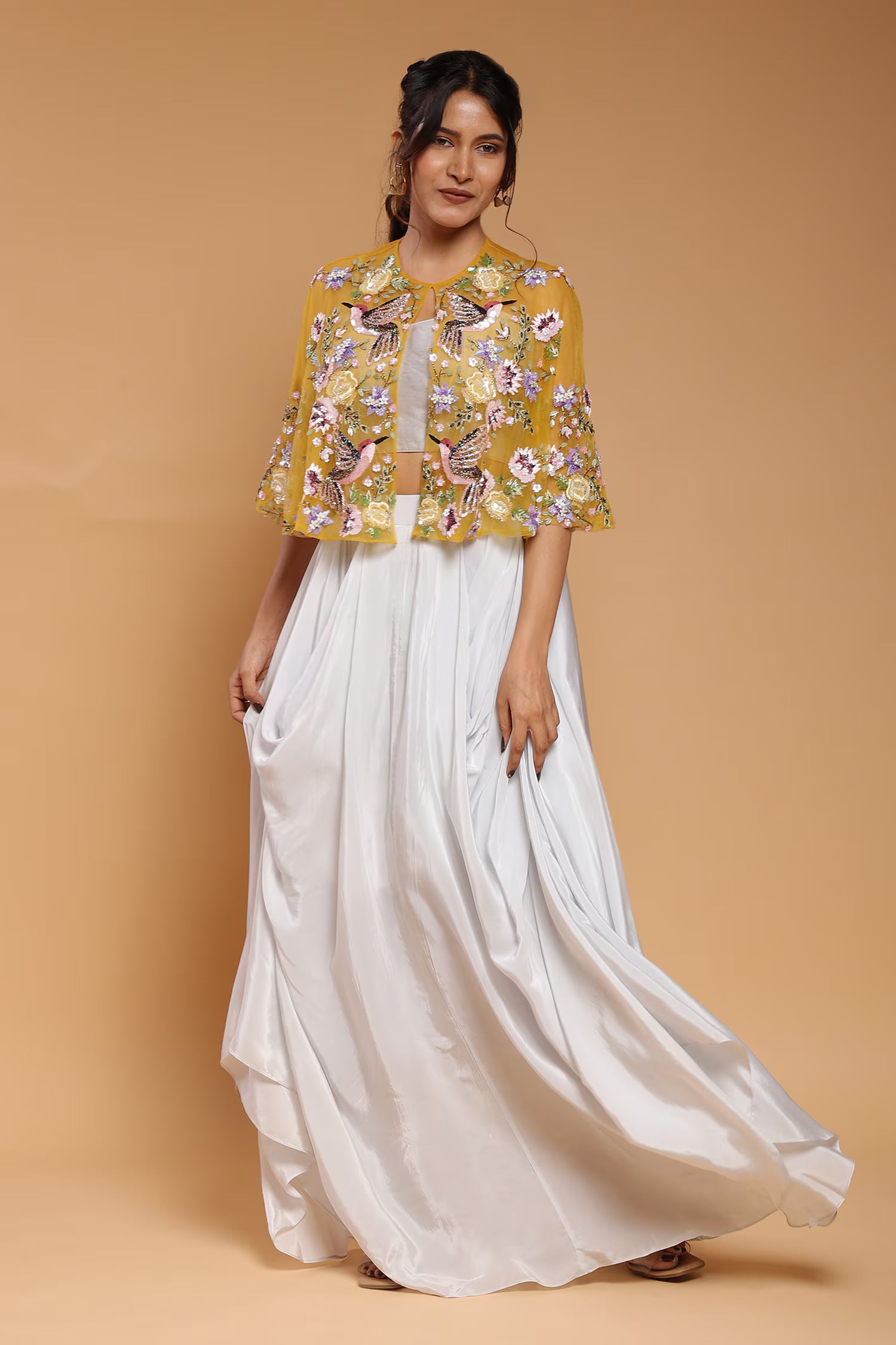 Floral Embroidered Harem Drape