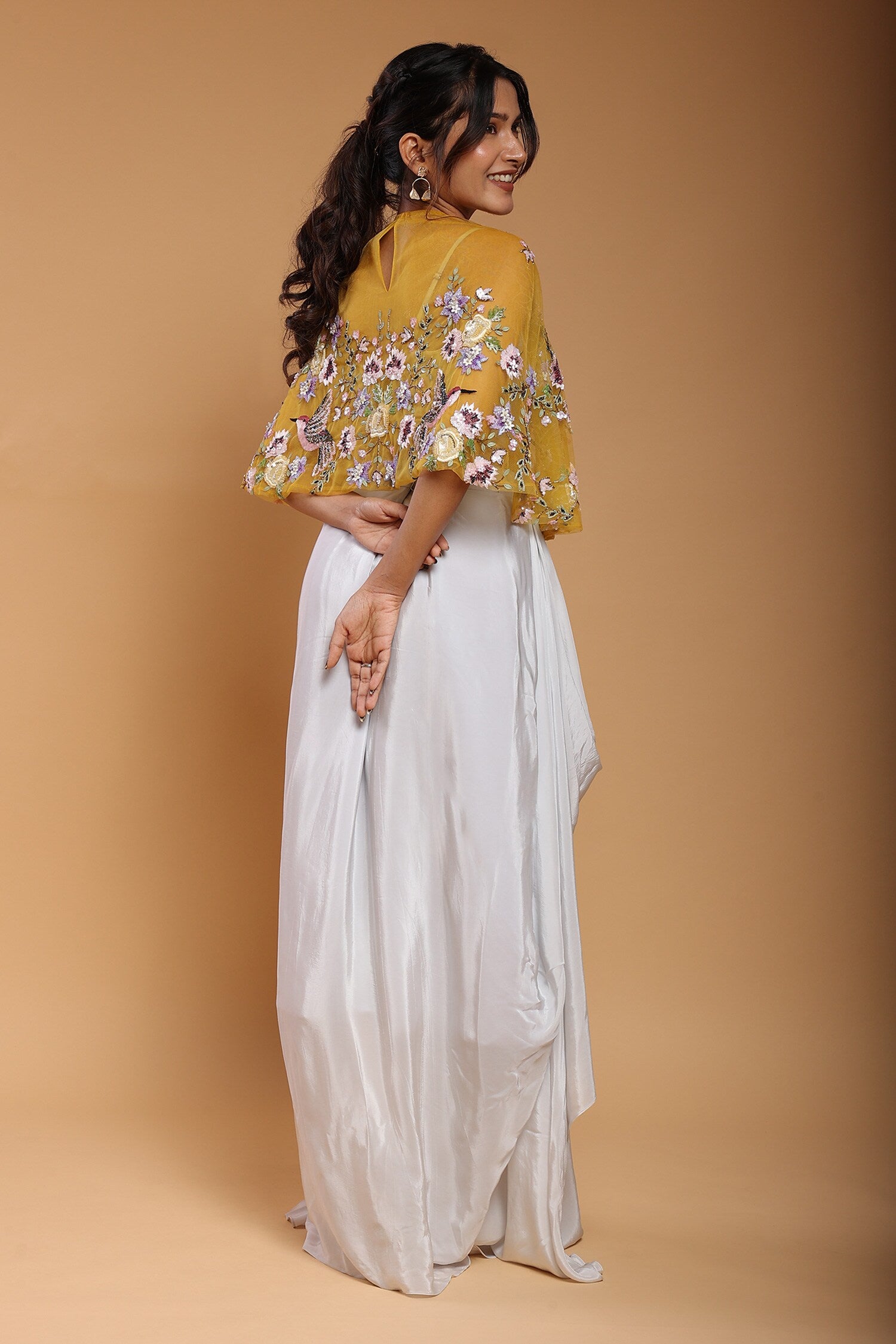 Floral Embroidered Harem Drape