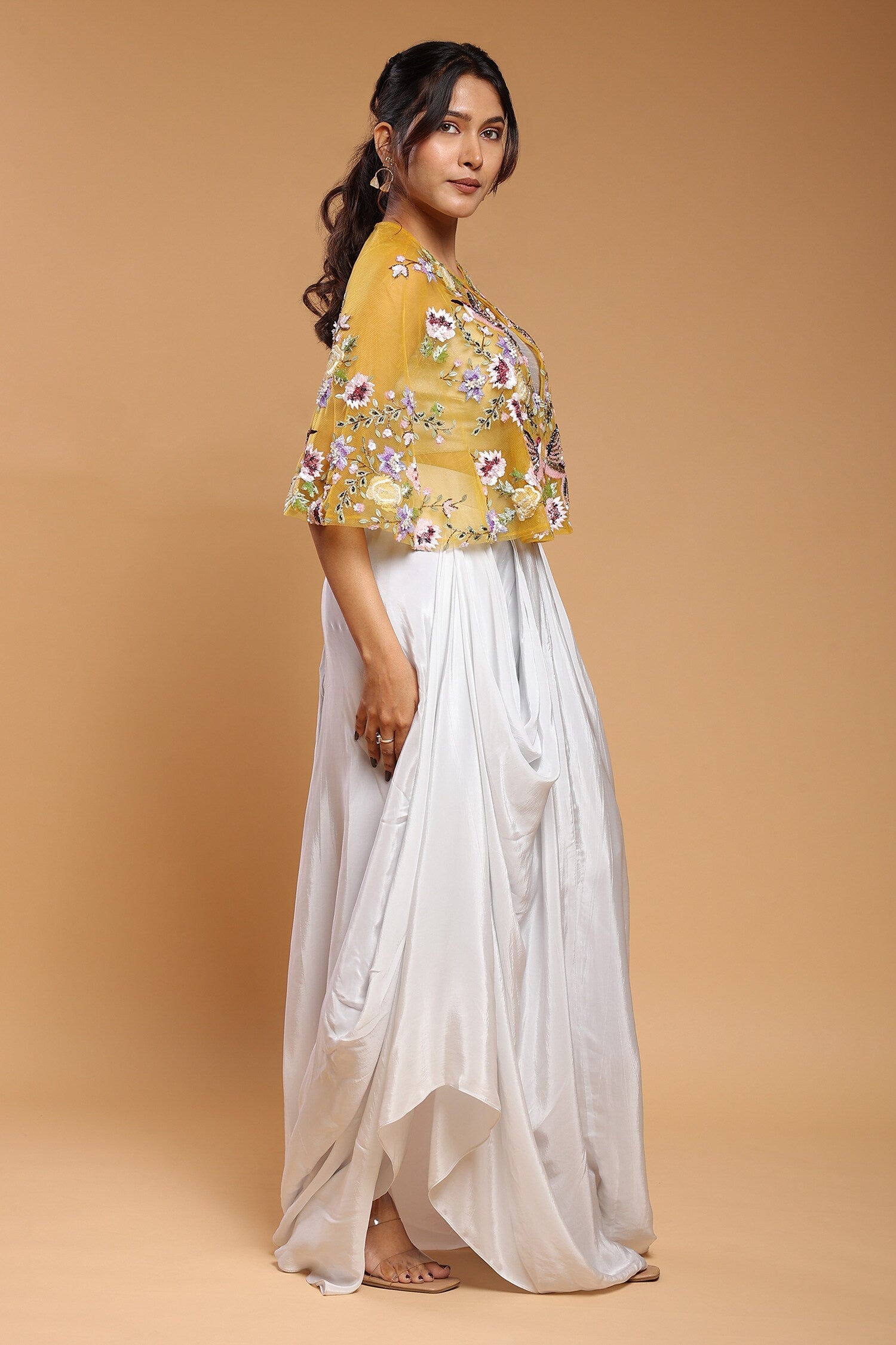 Floral Embroidered Harem Drape