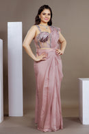 Mauve Corset Blouse Saree