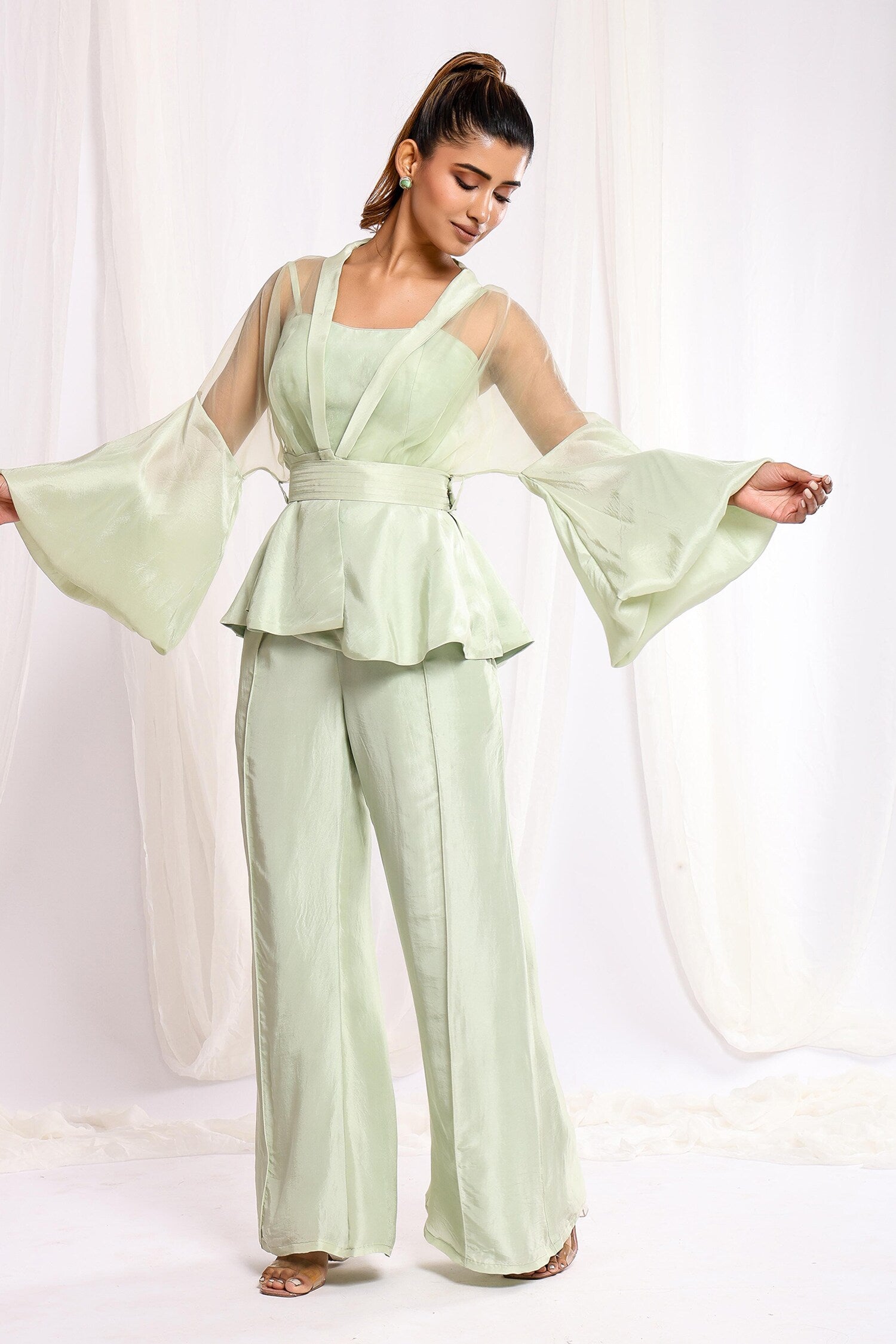 Pistachio Perfection Peplum Suit