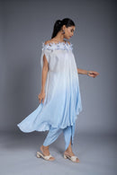 Shaded Blue Drape Dress