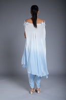 Shaded Blue Drape Dress