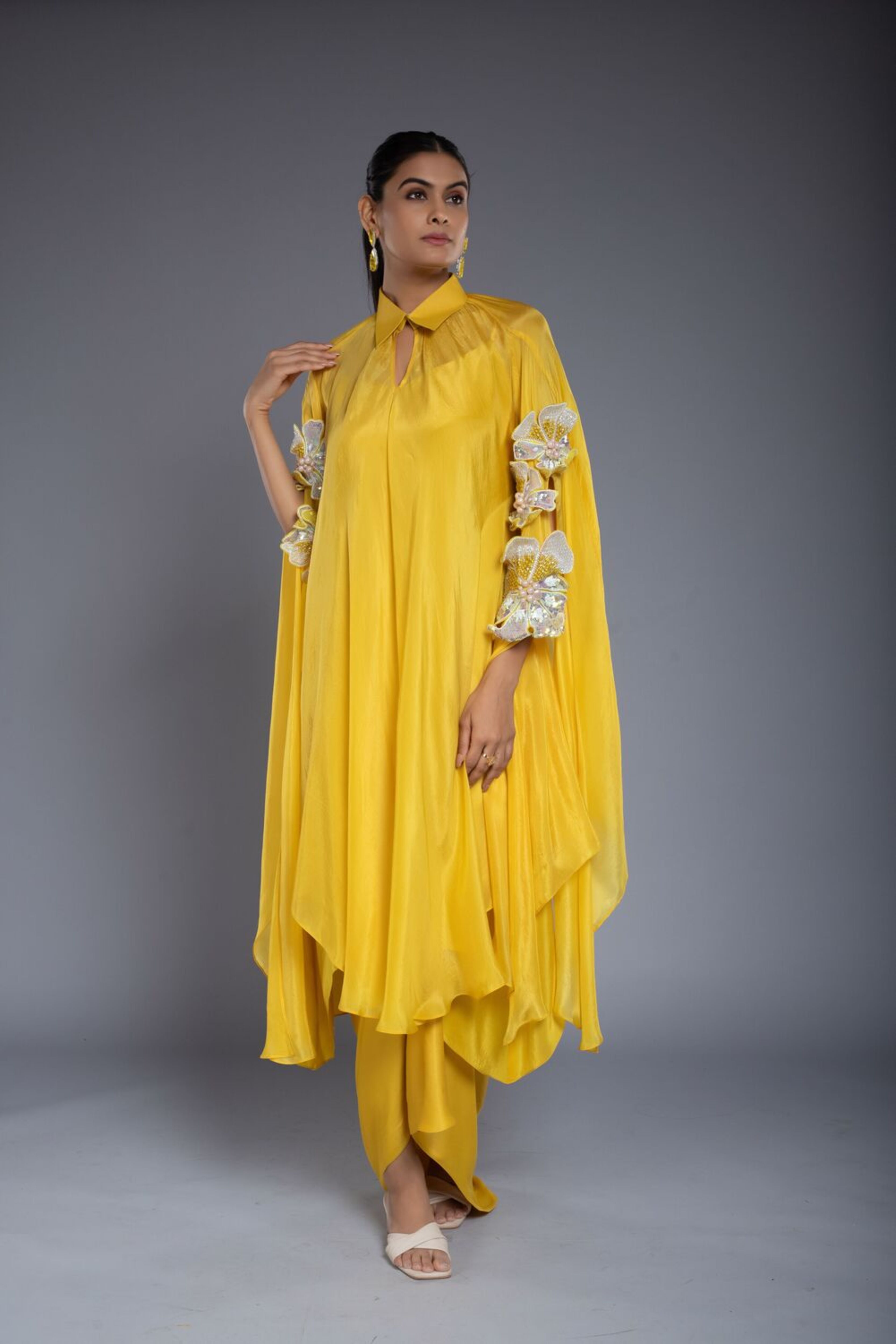 Yellow Drape Dress