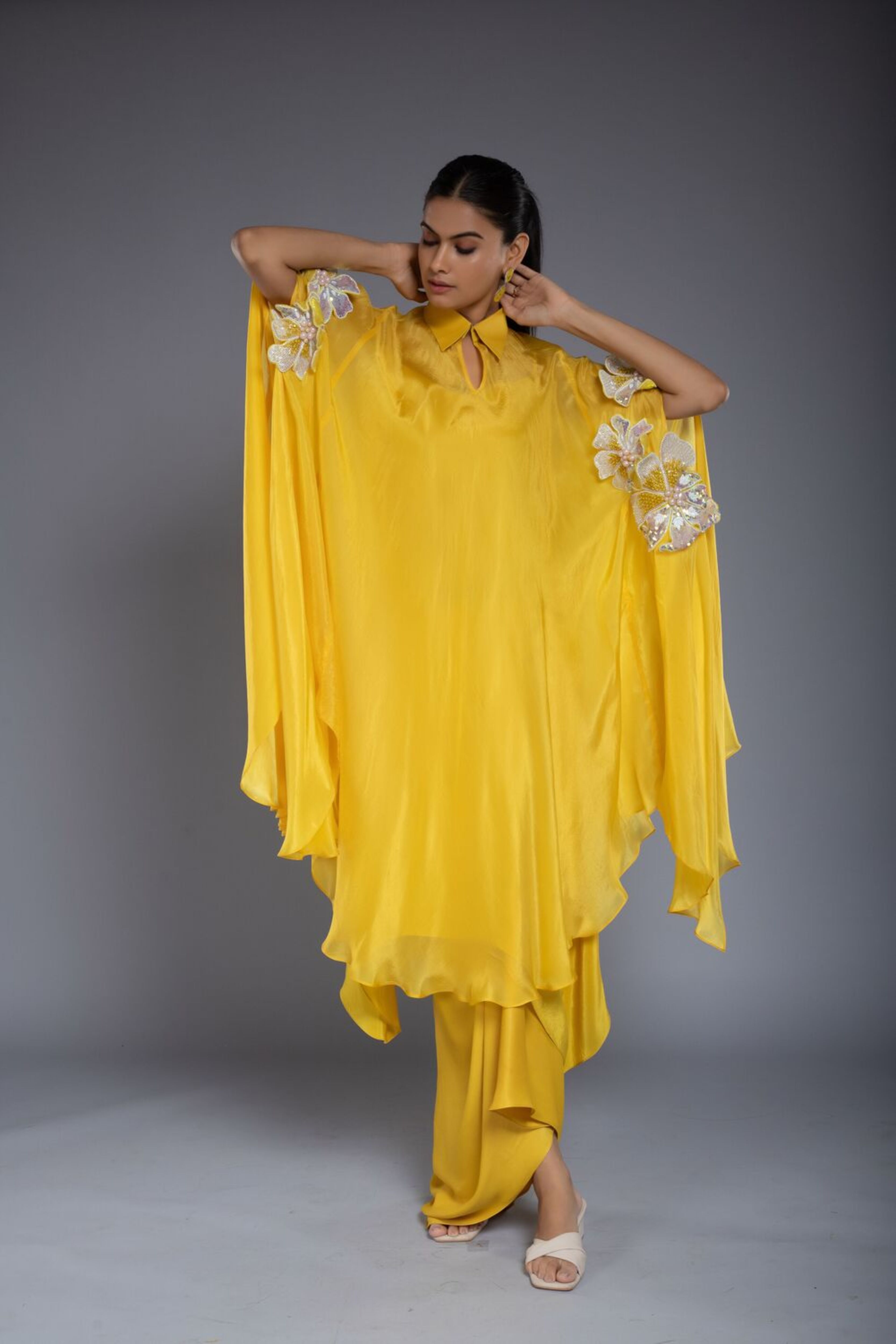 Yellow Drape Dress