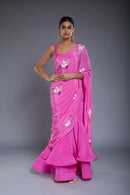 Pink Flounce Saree