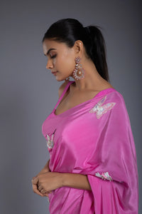 Pink Flounce Saree