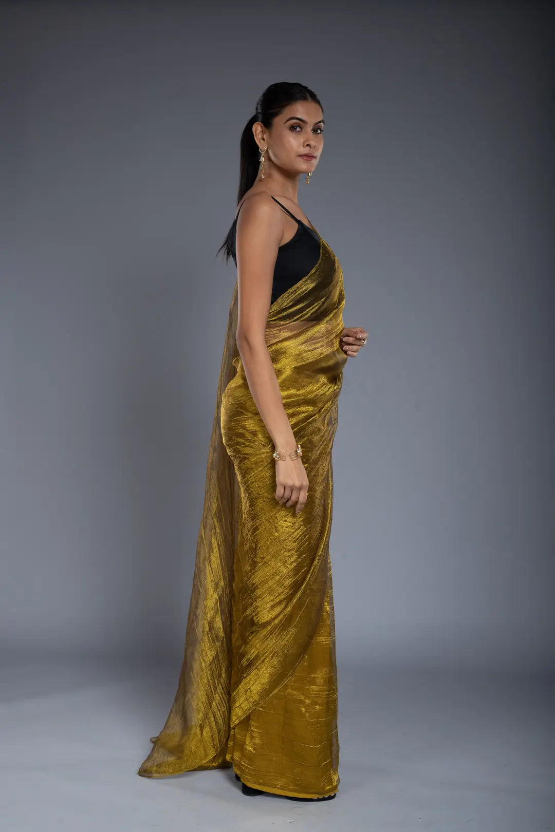 Rust Gold Saree