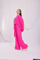 Tassel Tie Cape Jumpsuit