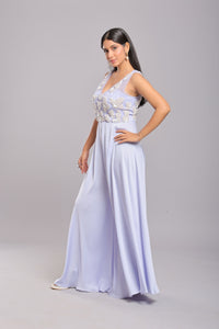 Frosted Ice Blue Elegance Jumpsuit