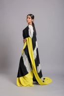 Lime Elegance Strip Saree