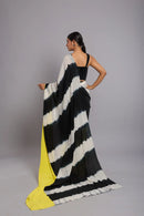 Lime Elegance Strip Saree