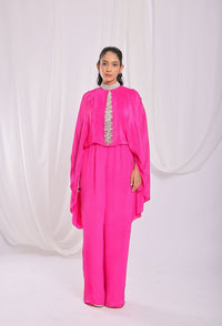 Tassel Tie Cape Jumpsuit