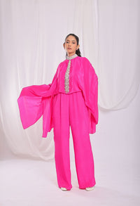 Tassel Tie Cape Jumpsuit