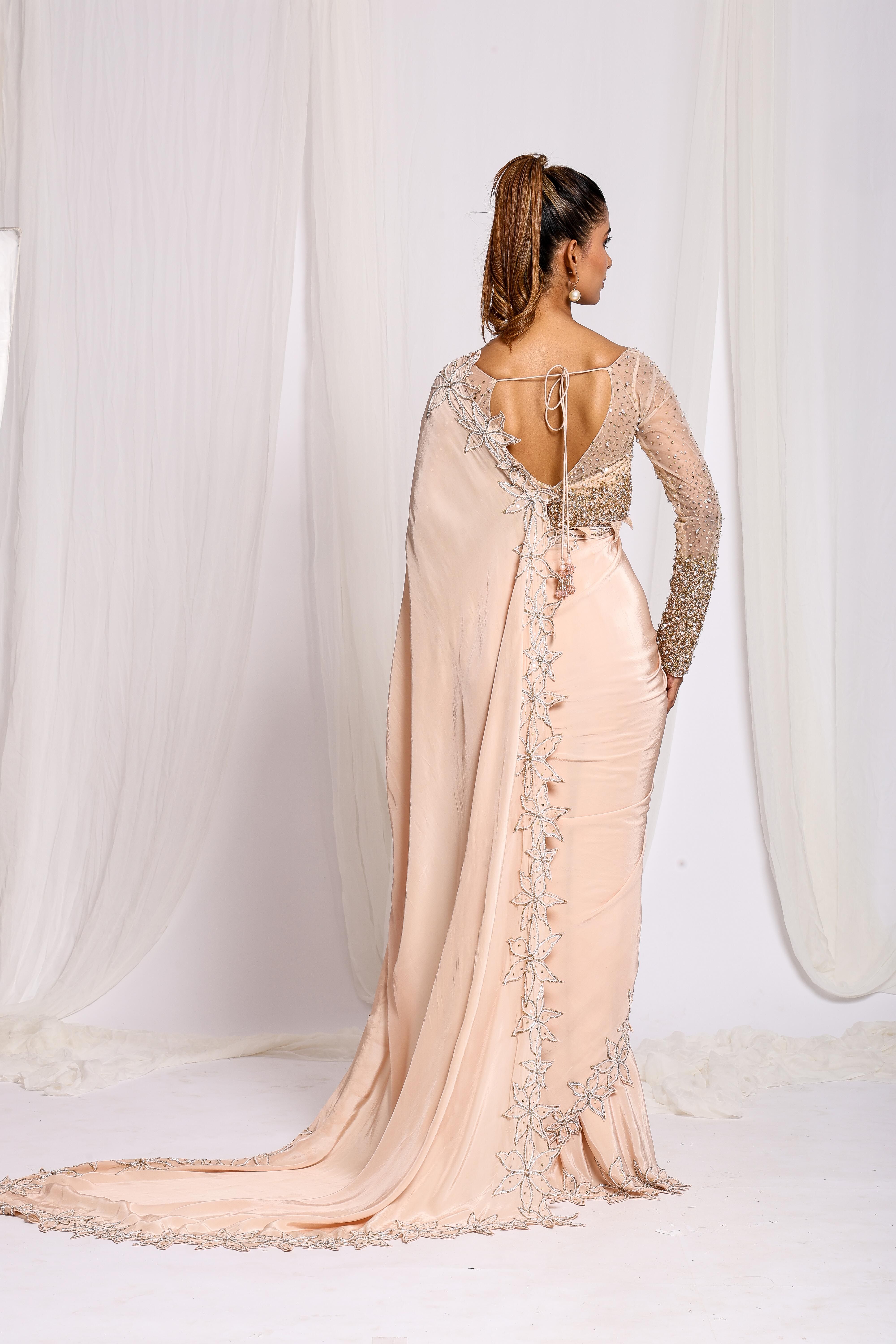 Luxe Bloom Water Gold Saree