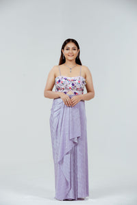 Lavender Pleated Skirt Set