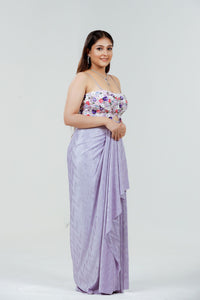Lavender Pleated Skirt Set