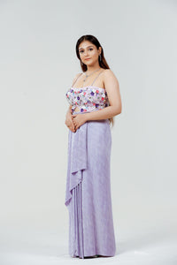 Lavender Pleated Skirt Set