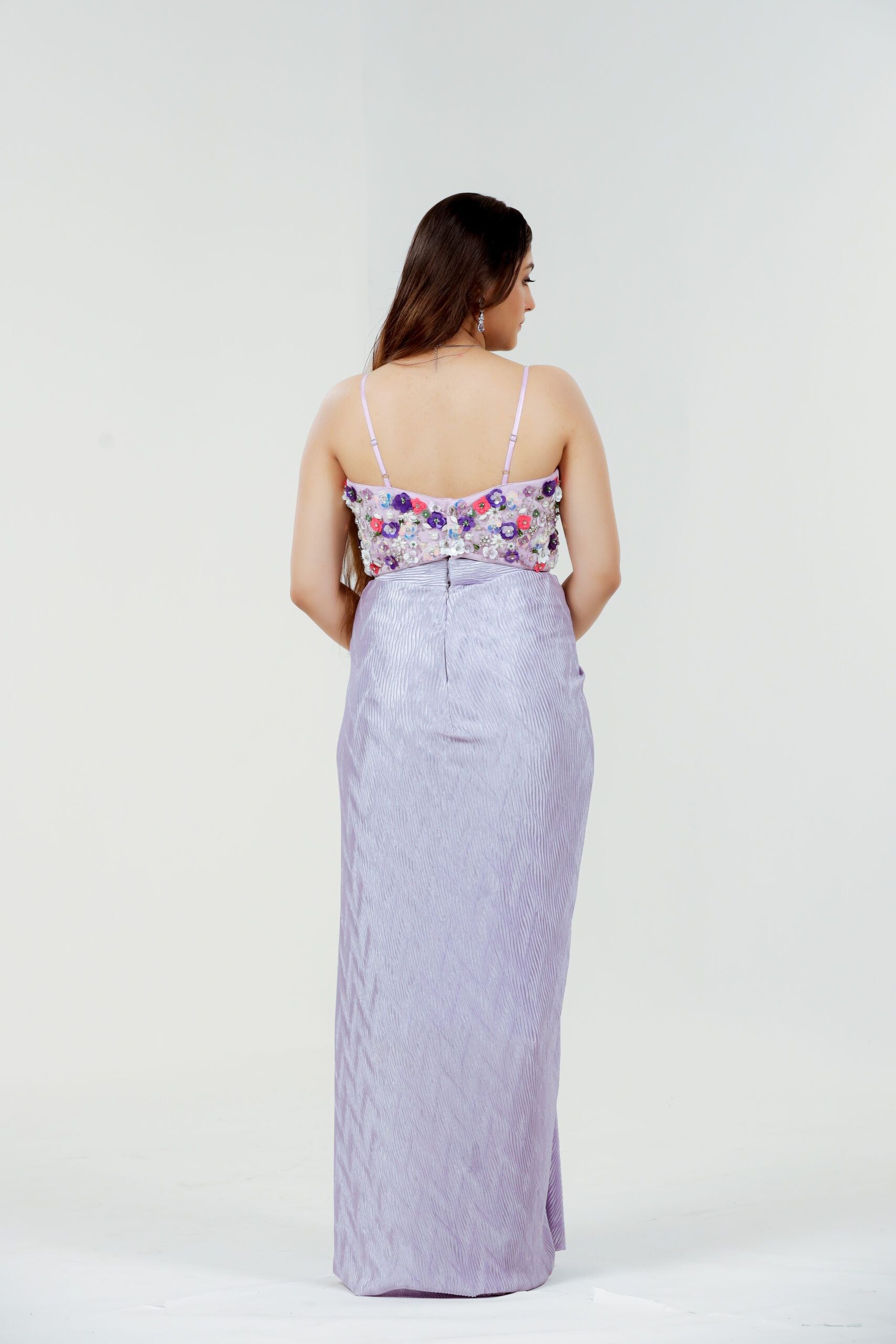 Lavender Pleated Skirt Set