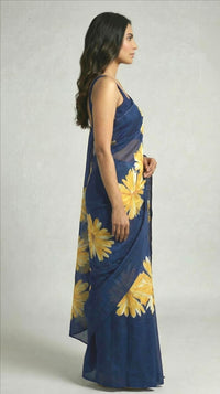 Blue Bloom Saree