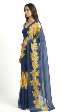 Blue Bloom Saree