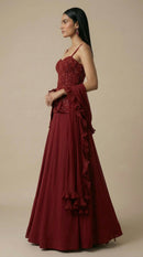 Wine and Roses lehenga