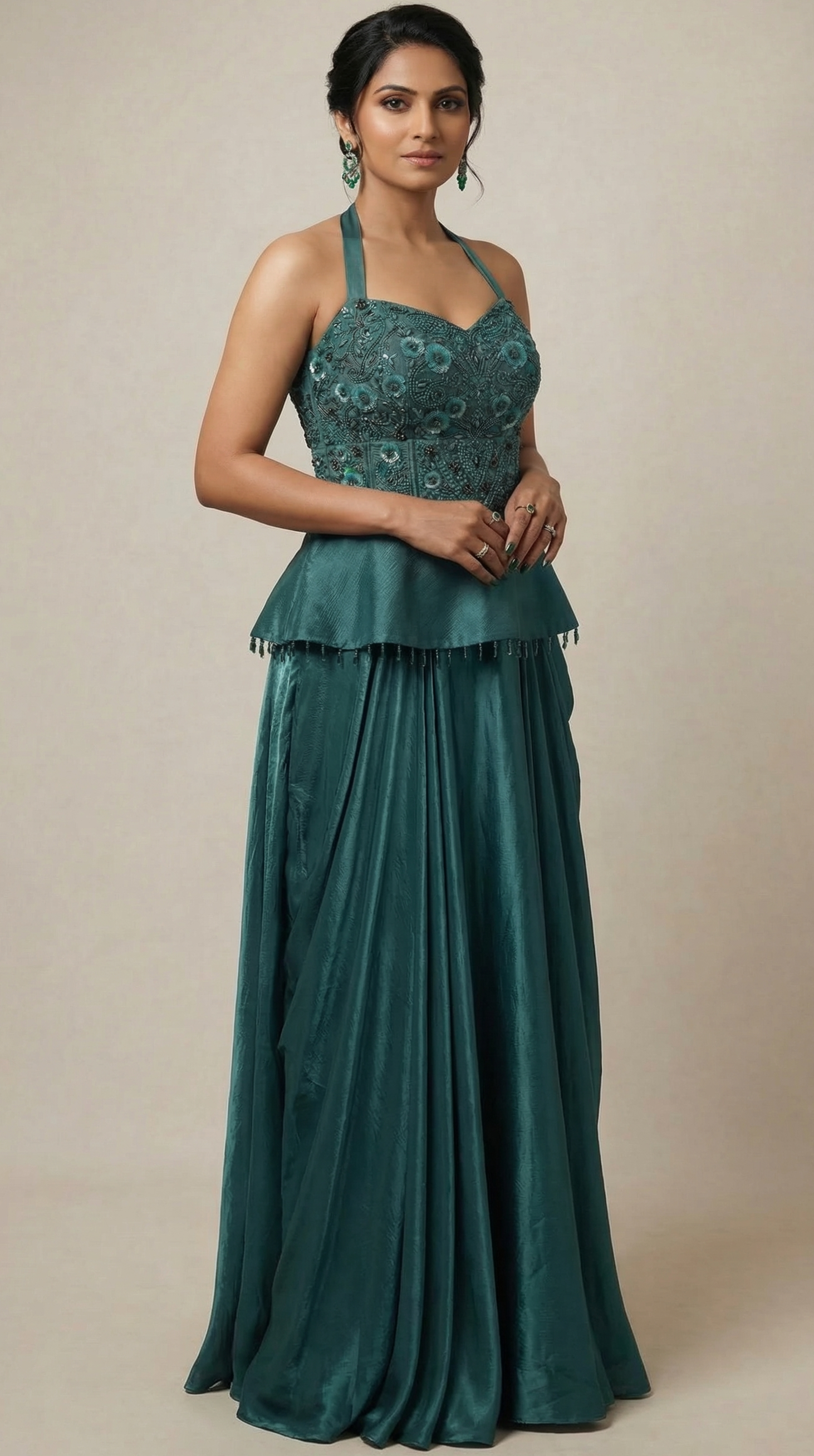 Teal Twilight Peplum Set