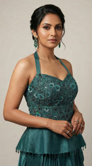 Teal Twilight Peplum Set