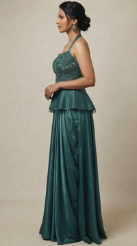 Teal Twilight Peplum Set