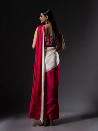 Pink Cascade Saree