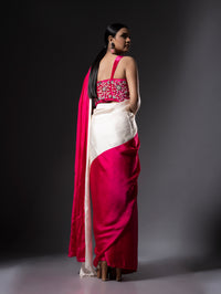 Pink Cascade Saree