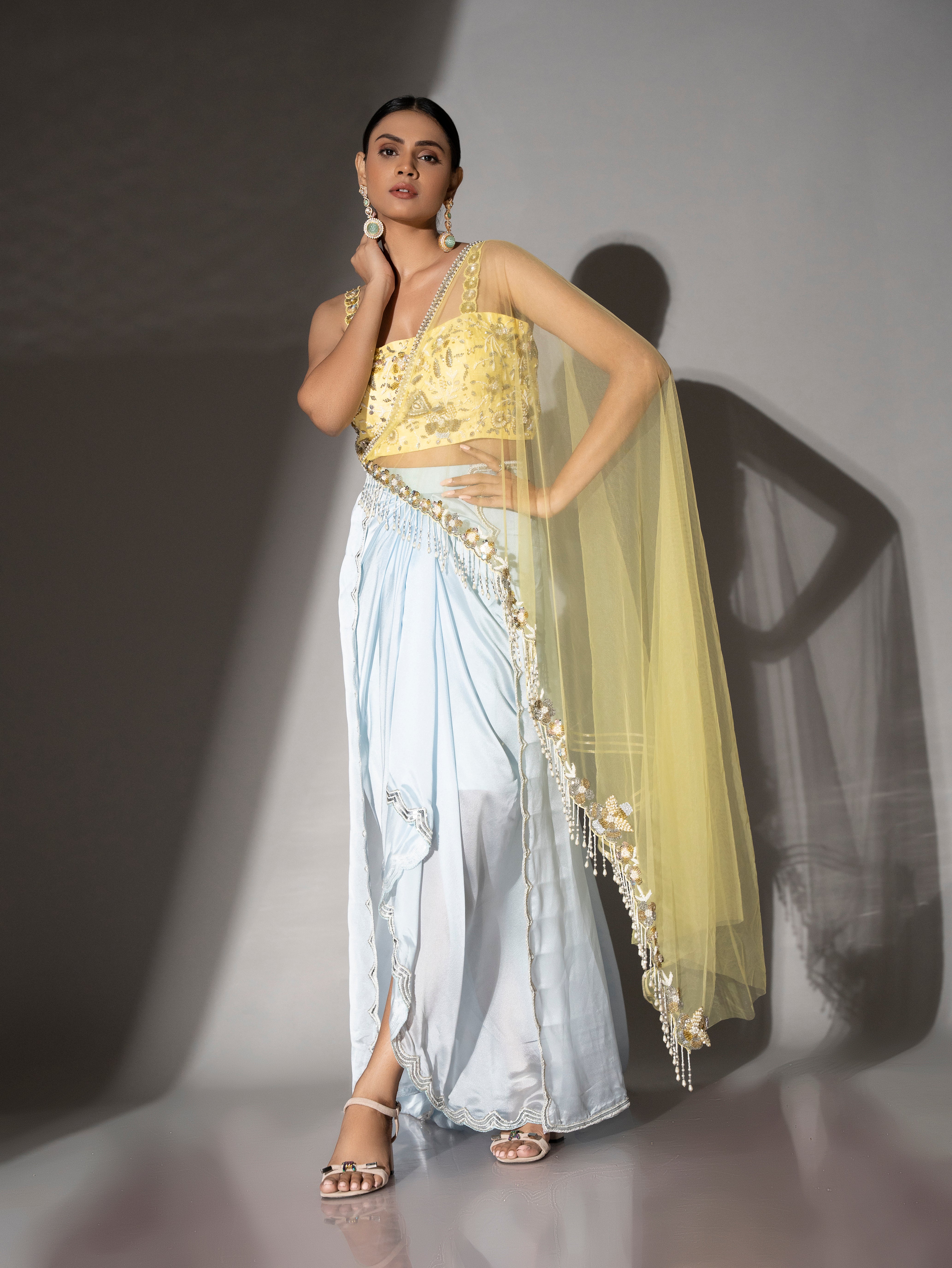 Powder Blue Drape Duo