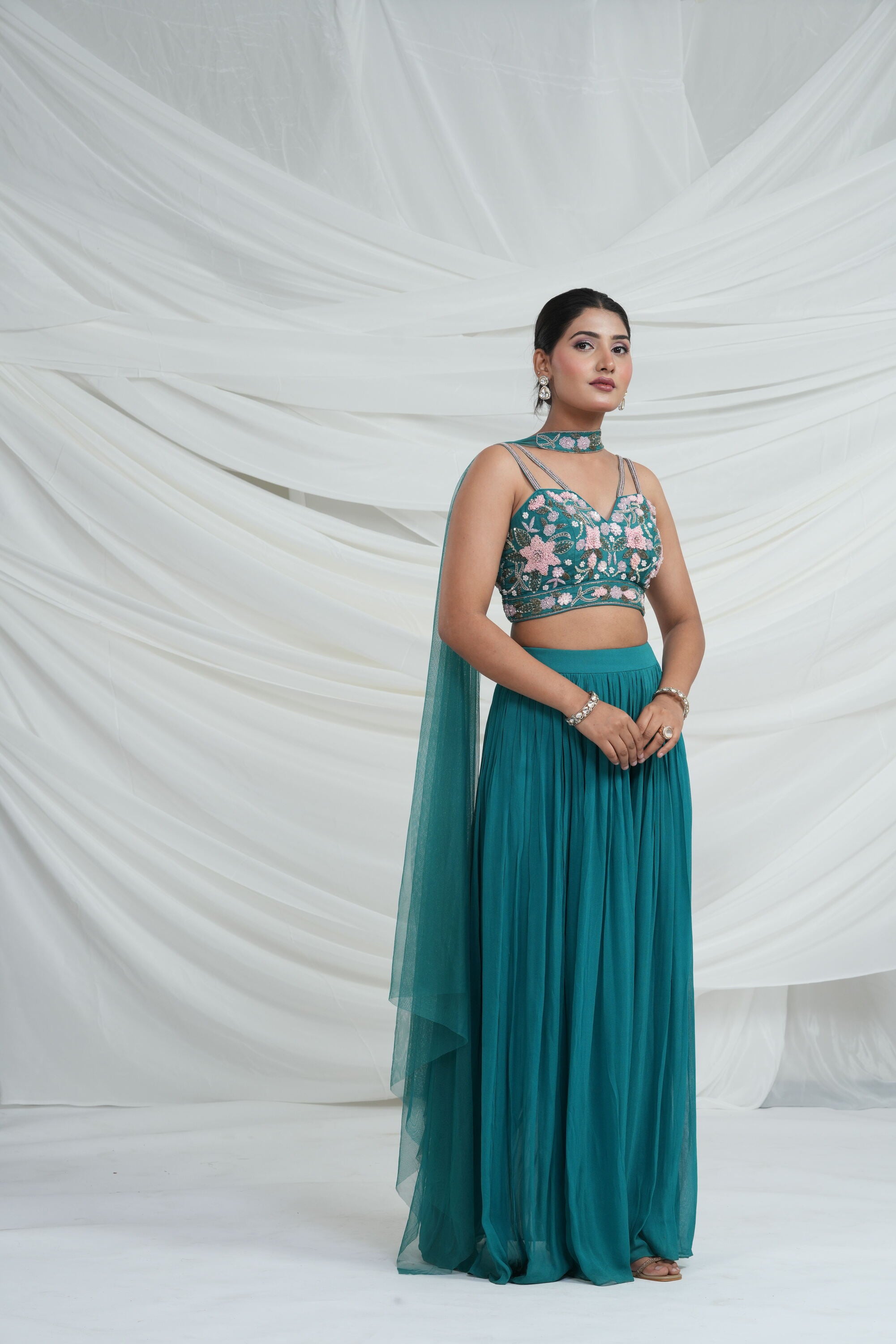 Sea Green Palazzo Set