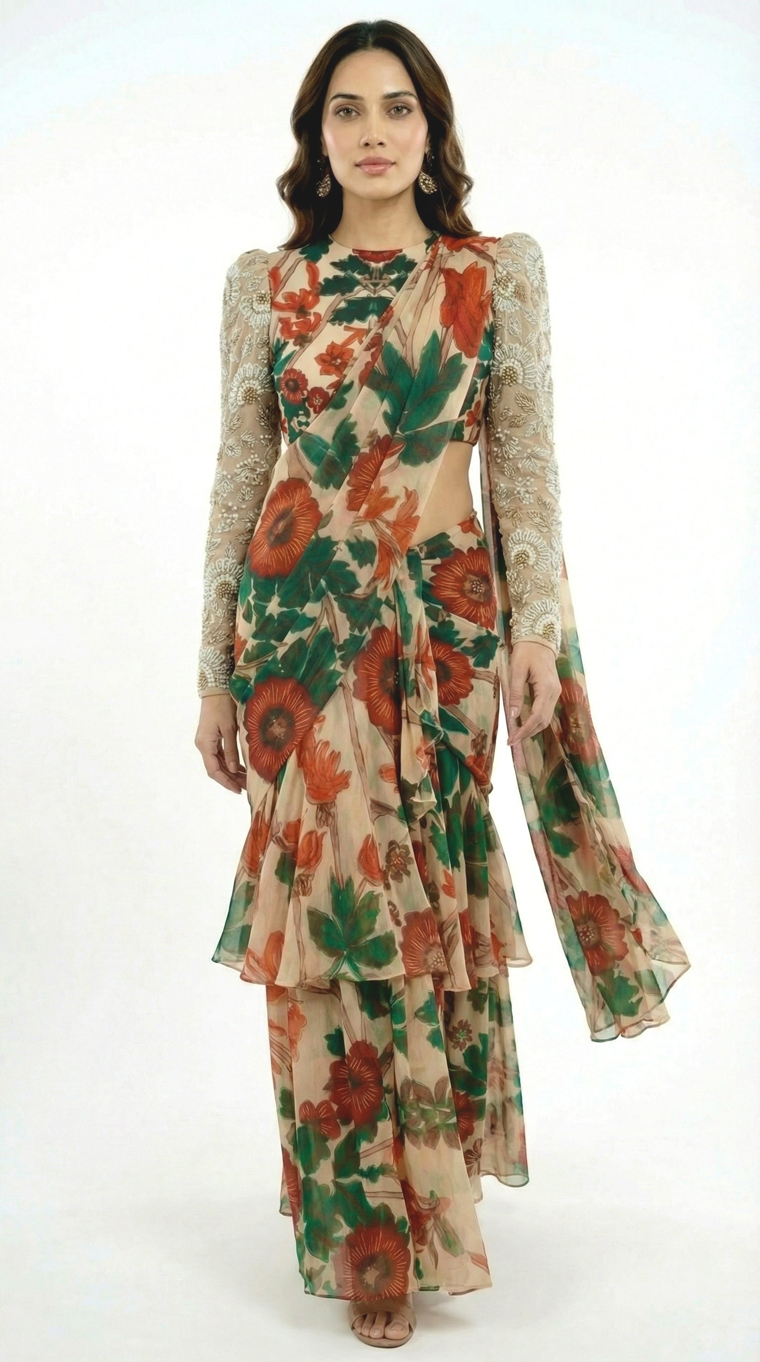 The Wild Poppy Saree