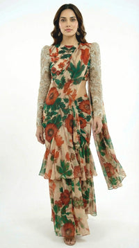 The Wild Poppy Saree