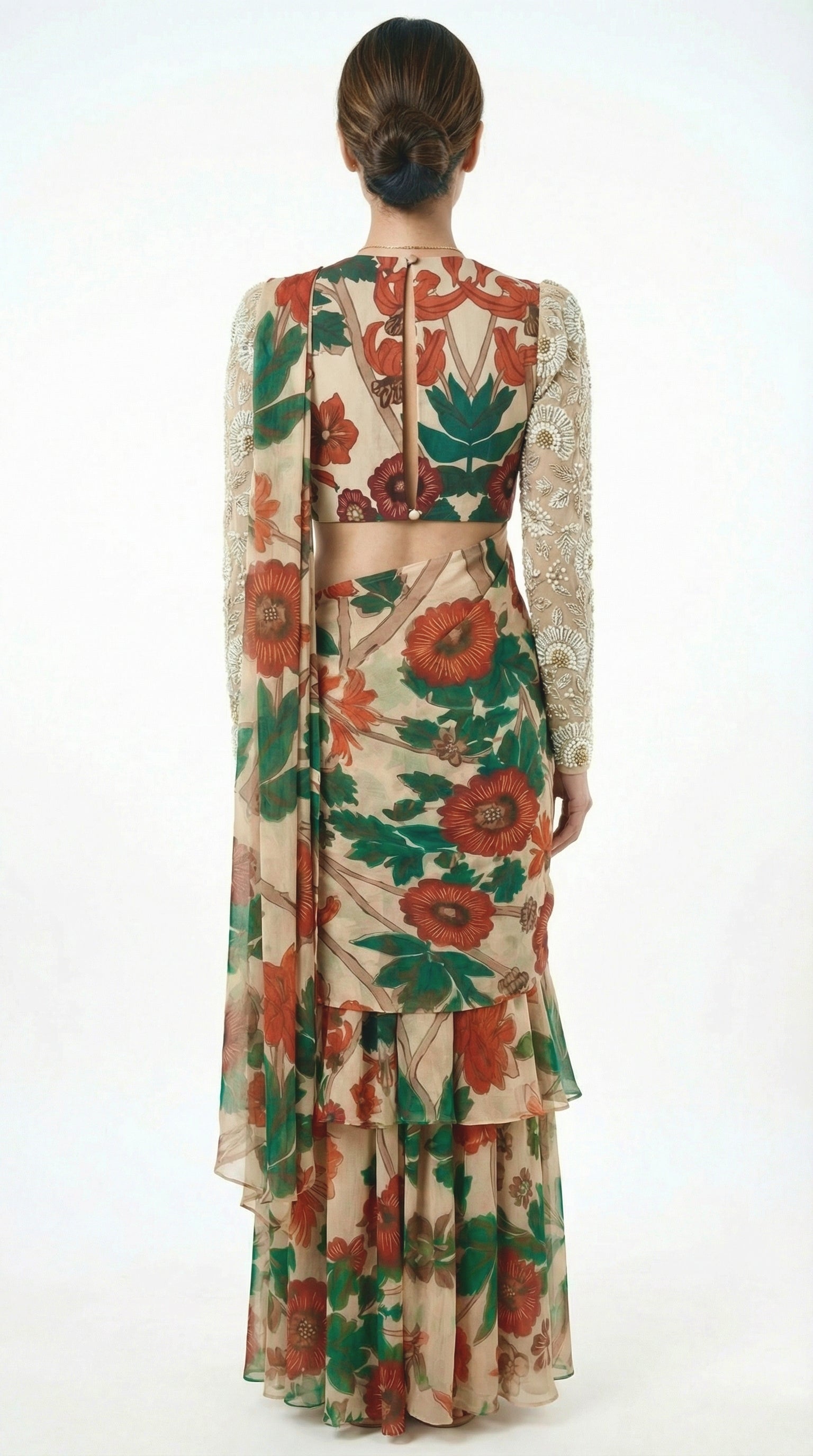 The Wild Poppy Saree