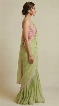 Blush and Basil Palazzo Saree