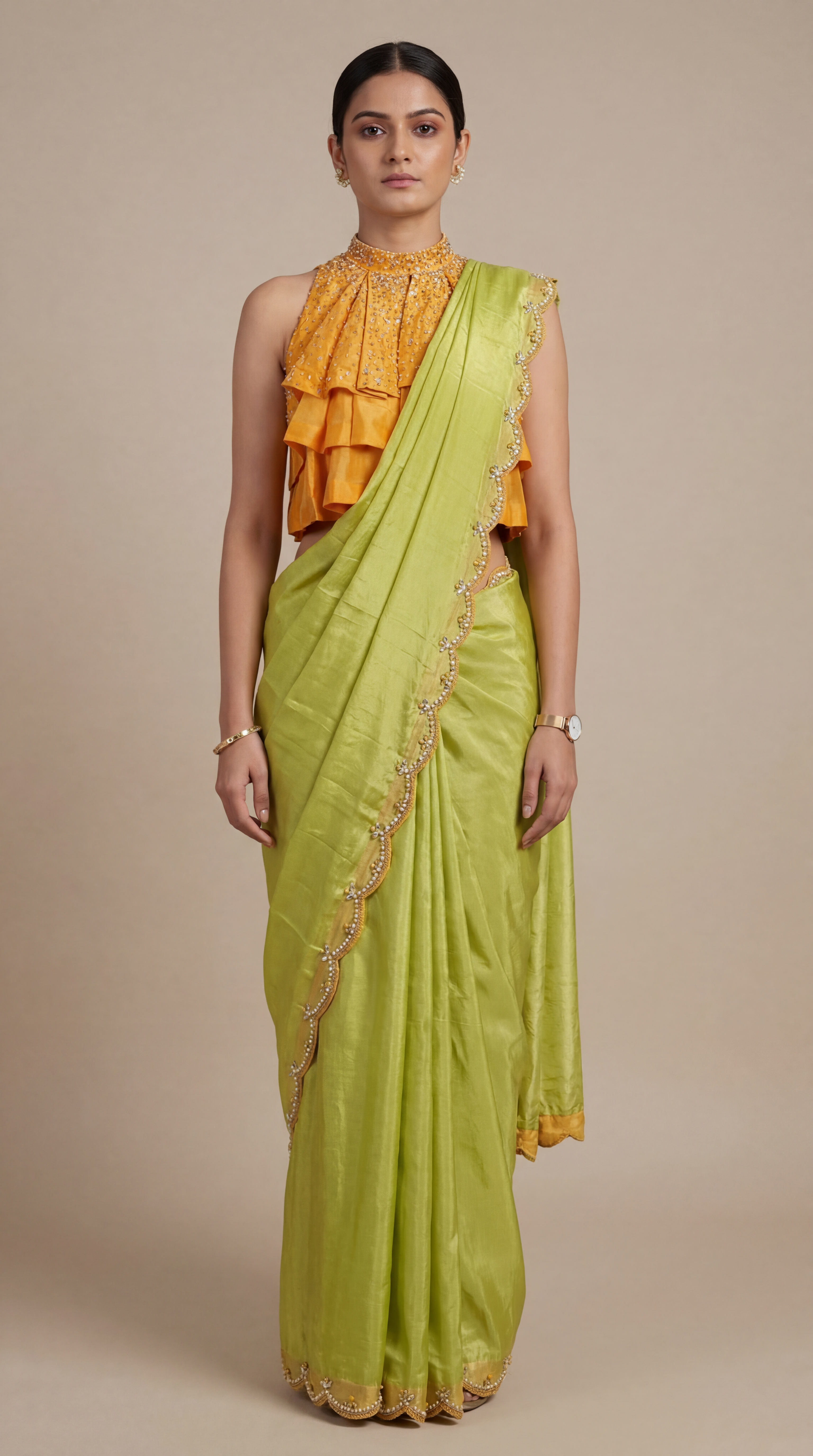 Royal Saffron Saree