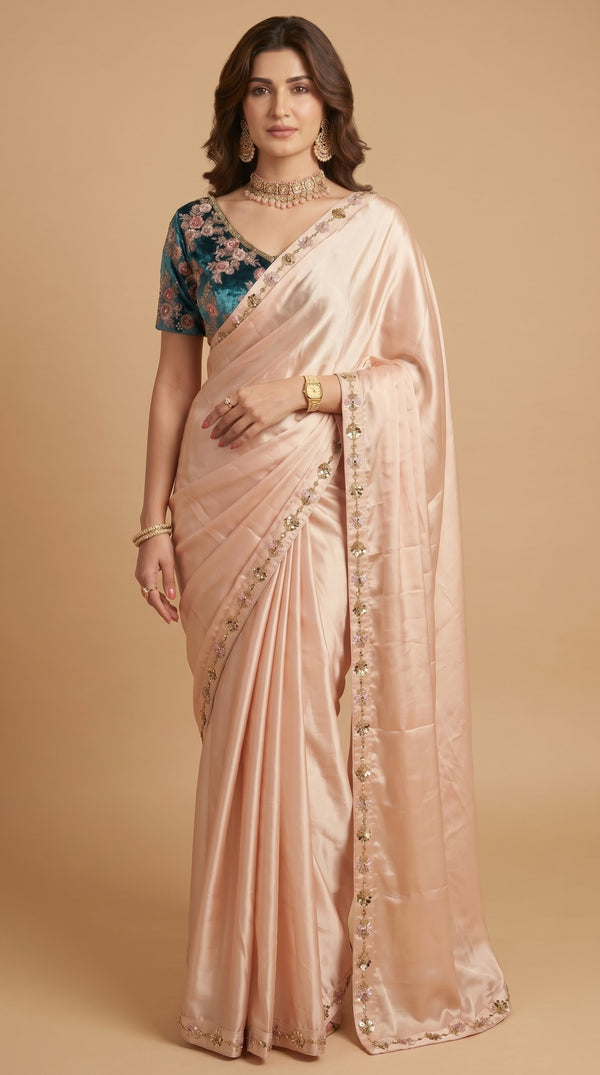 Peach Bloom Saree