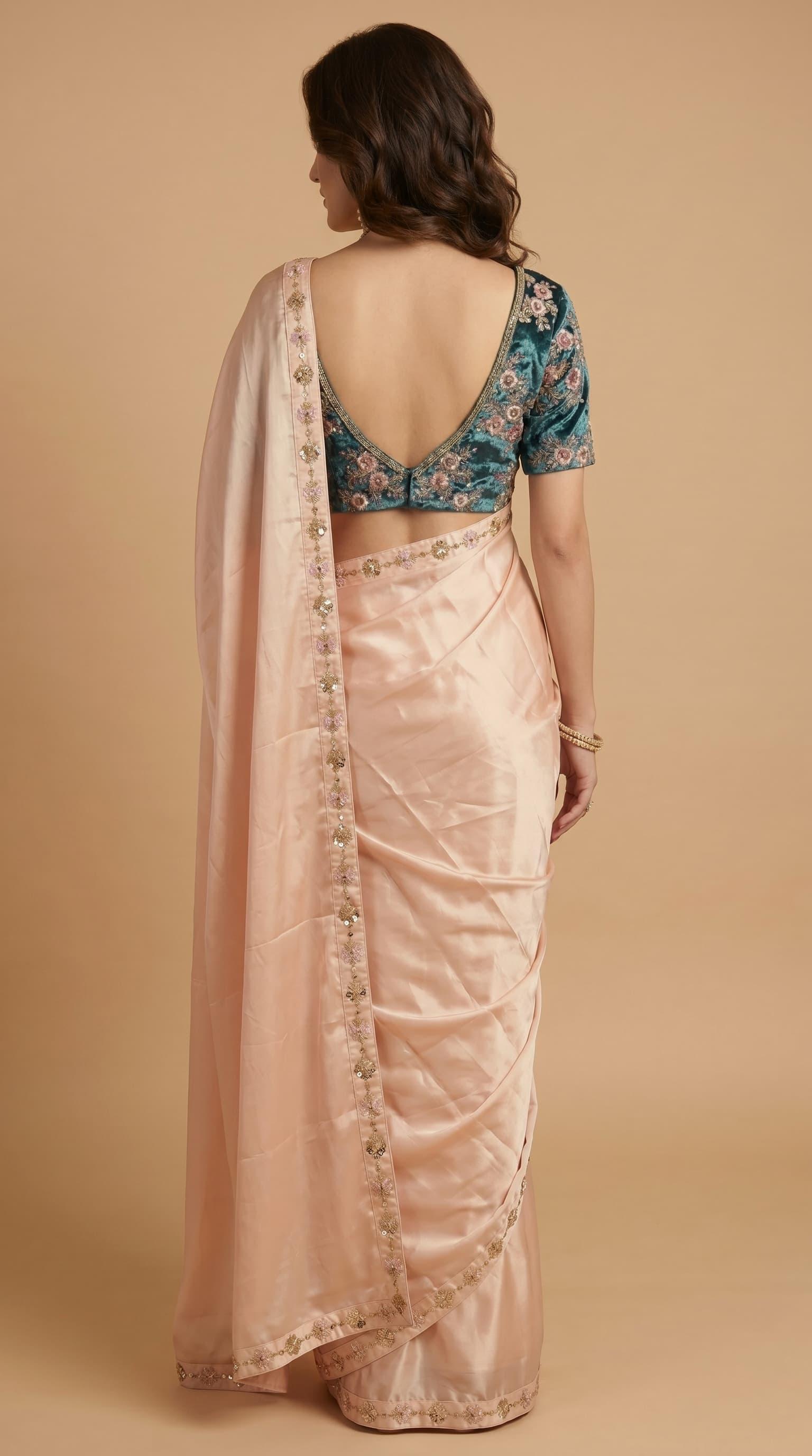 Peach Bloom Saree