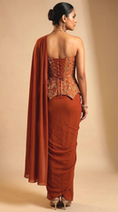 Rust Royale Corset Saree