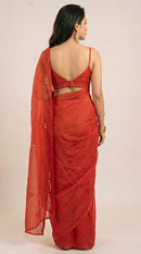 Flame Flower Embroidered Saree