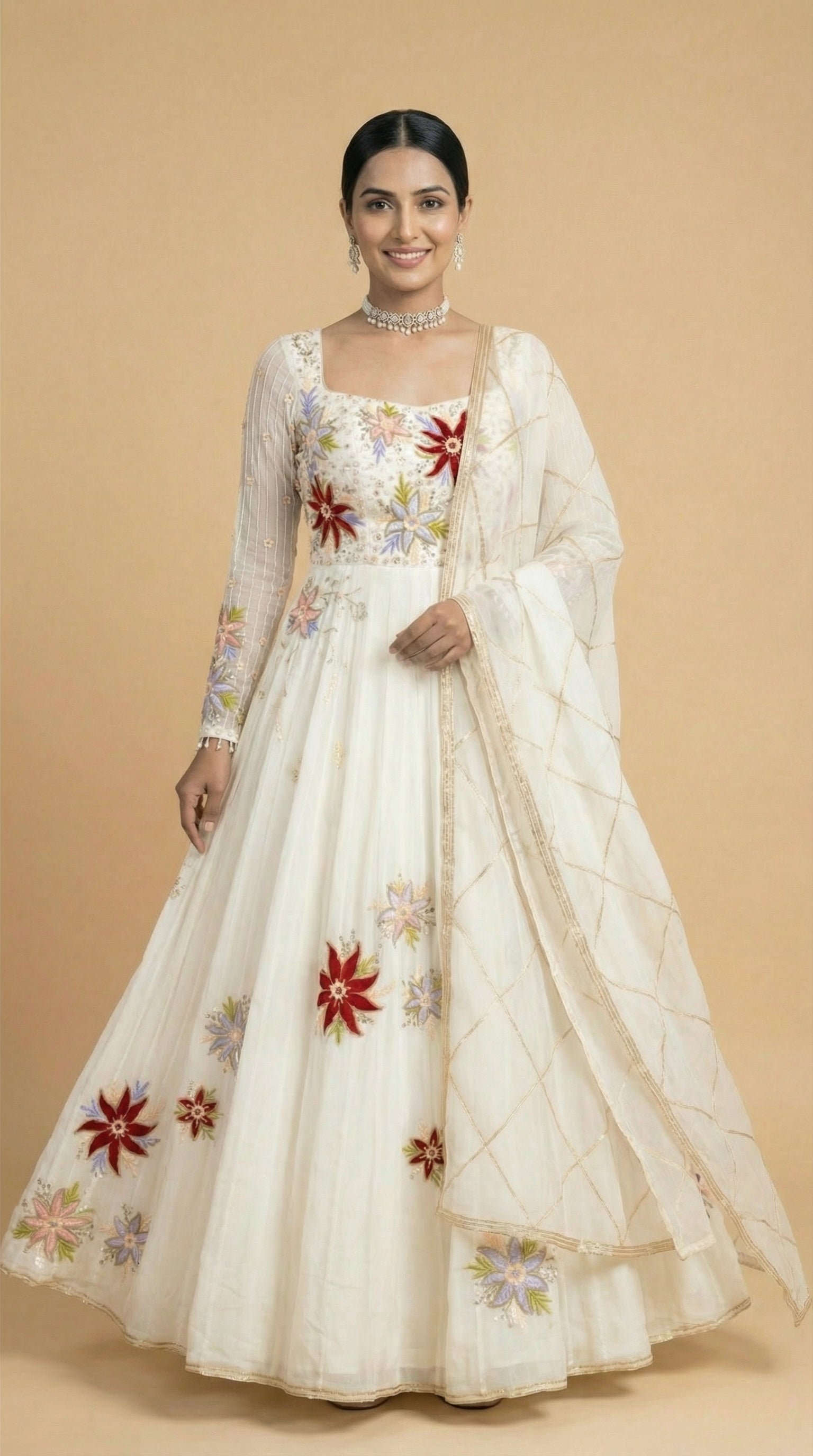 Shahi Safed Anarkali