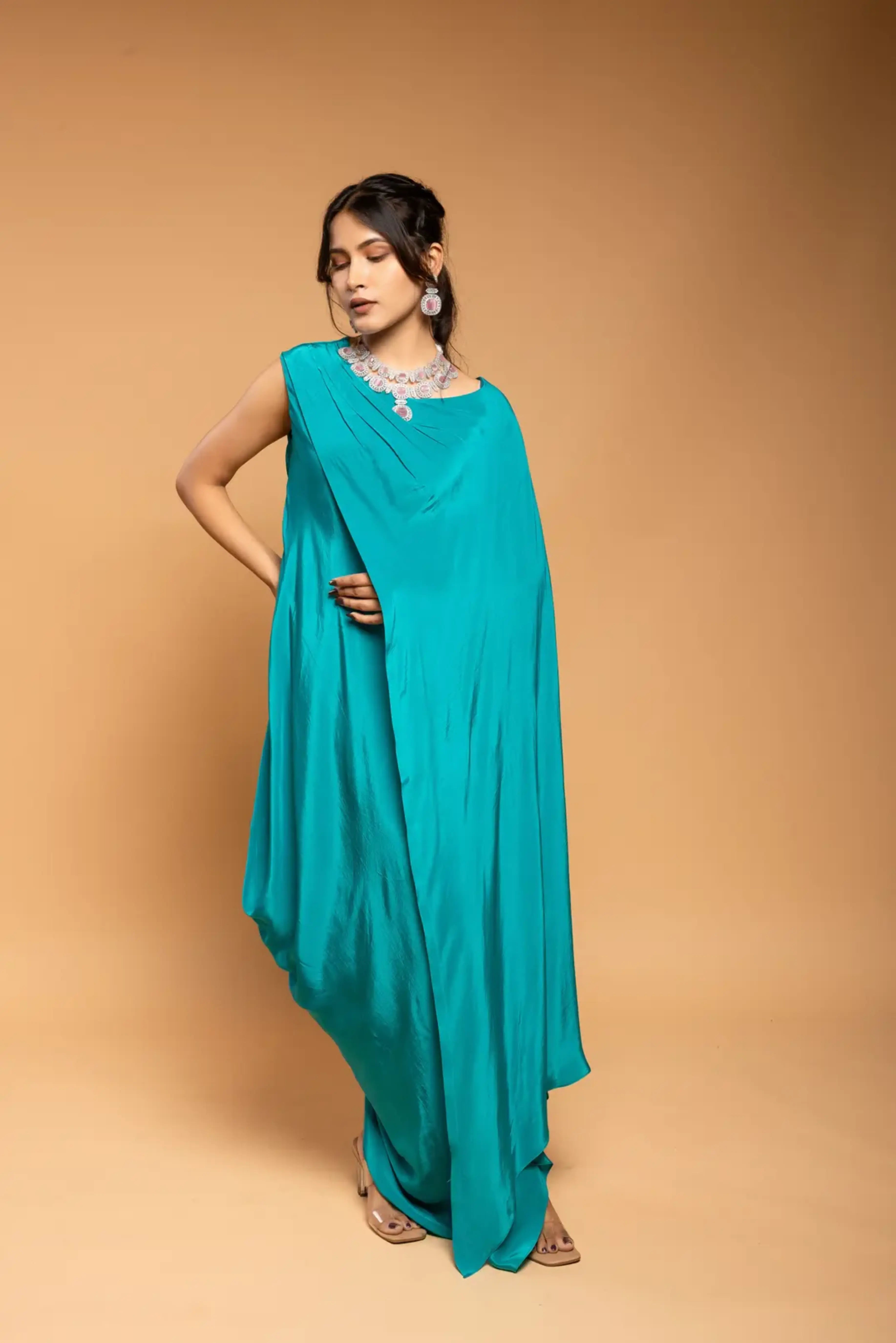 Turquoise Cape Drape