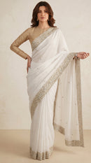 Champagne Ivory Heritage Saree