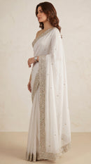 Champagne Ivory Heritage Saree