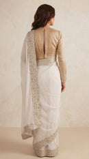 Champagne Ivory Heritage Saree