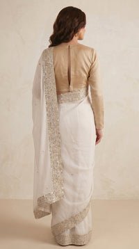 Champagne Ivory Heritage Saree