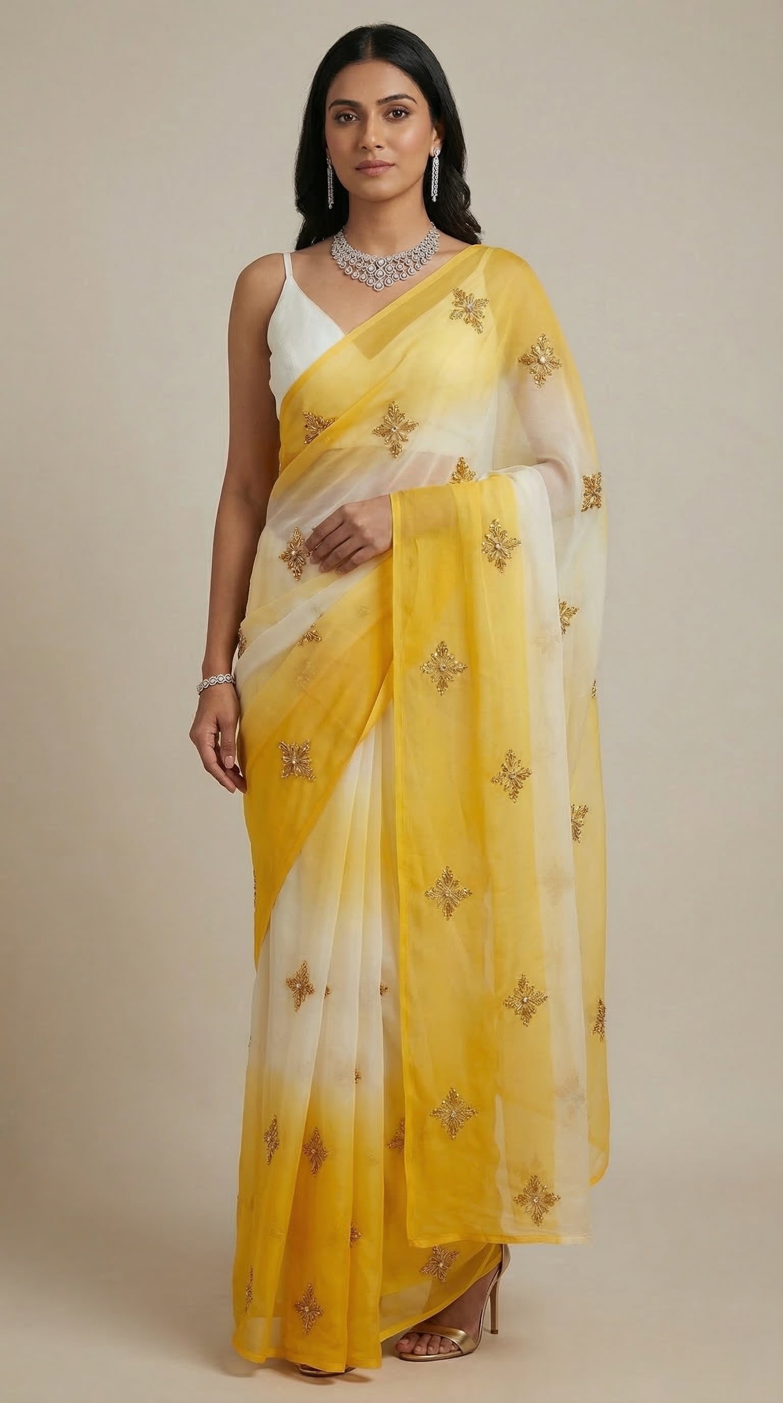 Sunlit Whisper Saree