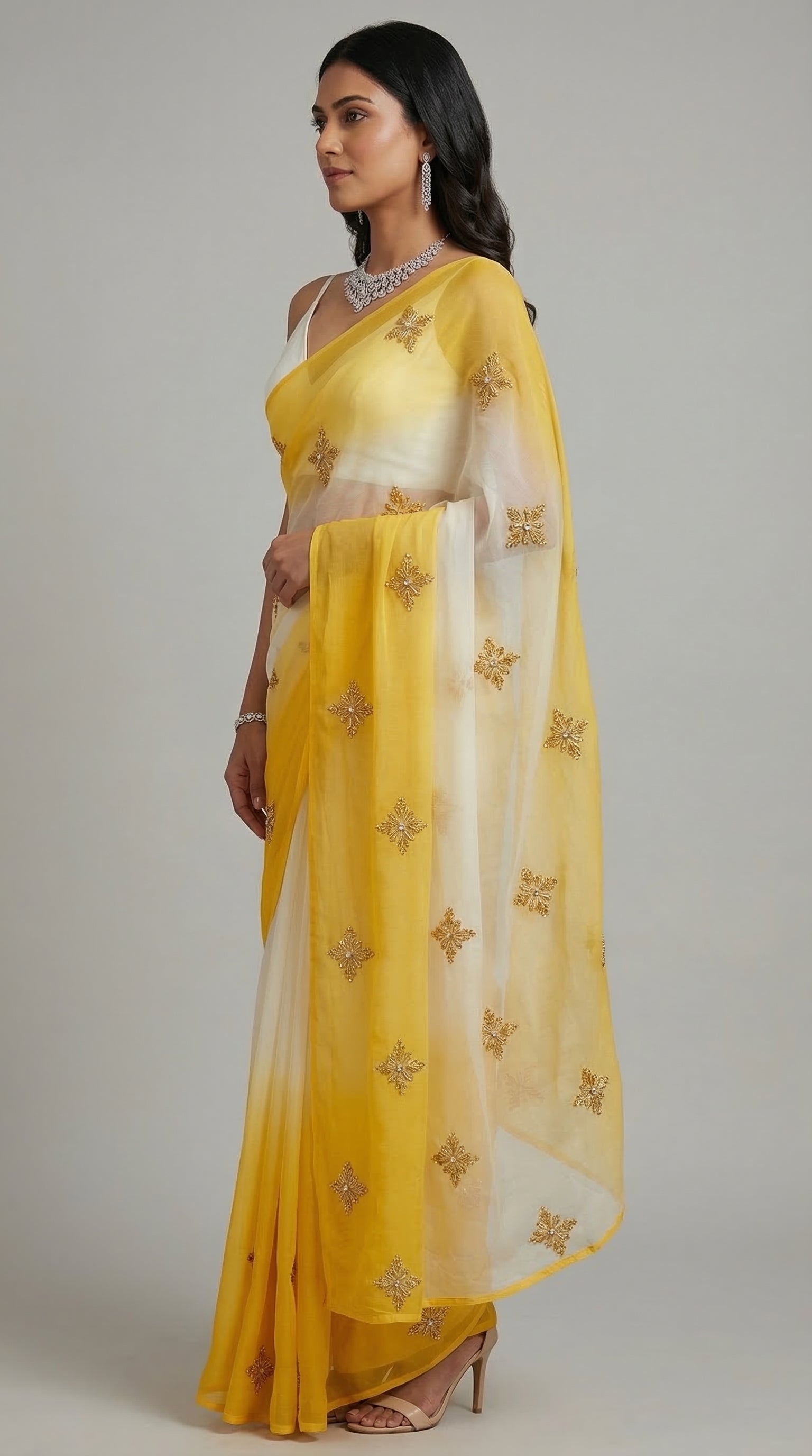 Sunlit Whisper Saree